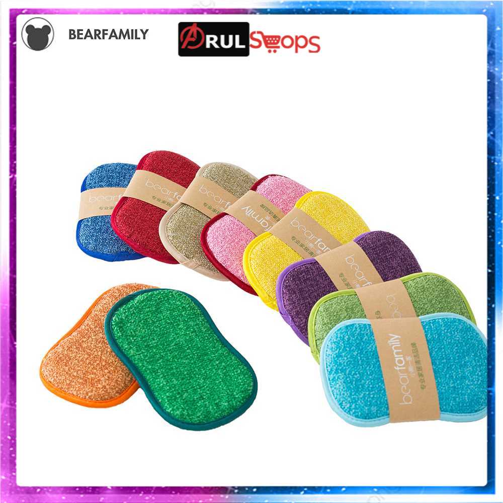 ARS - BEAR FAMILY Kain Lap Dapur Microfiber Cleaning Magic Sponge - BE10