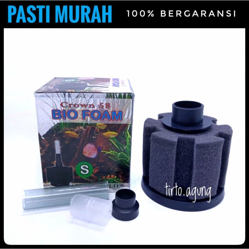 PROMO BIO FOAM CROWN 58 M S  dan MINI SEDANG MEDIUM SMALL FILTER SPONGE FILTER INTERNAL AQUARIUM AQUASCAPE