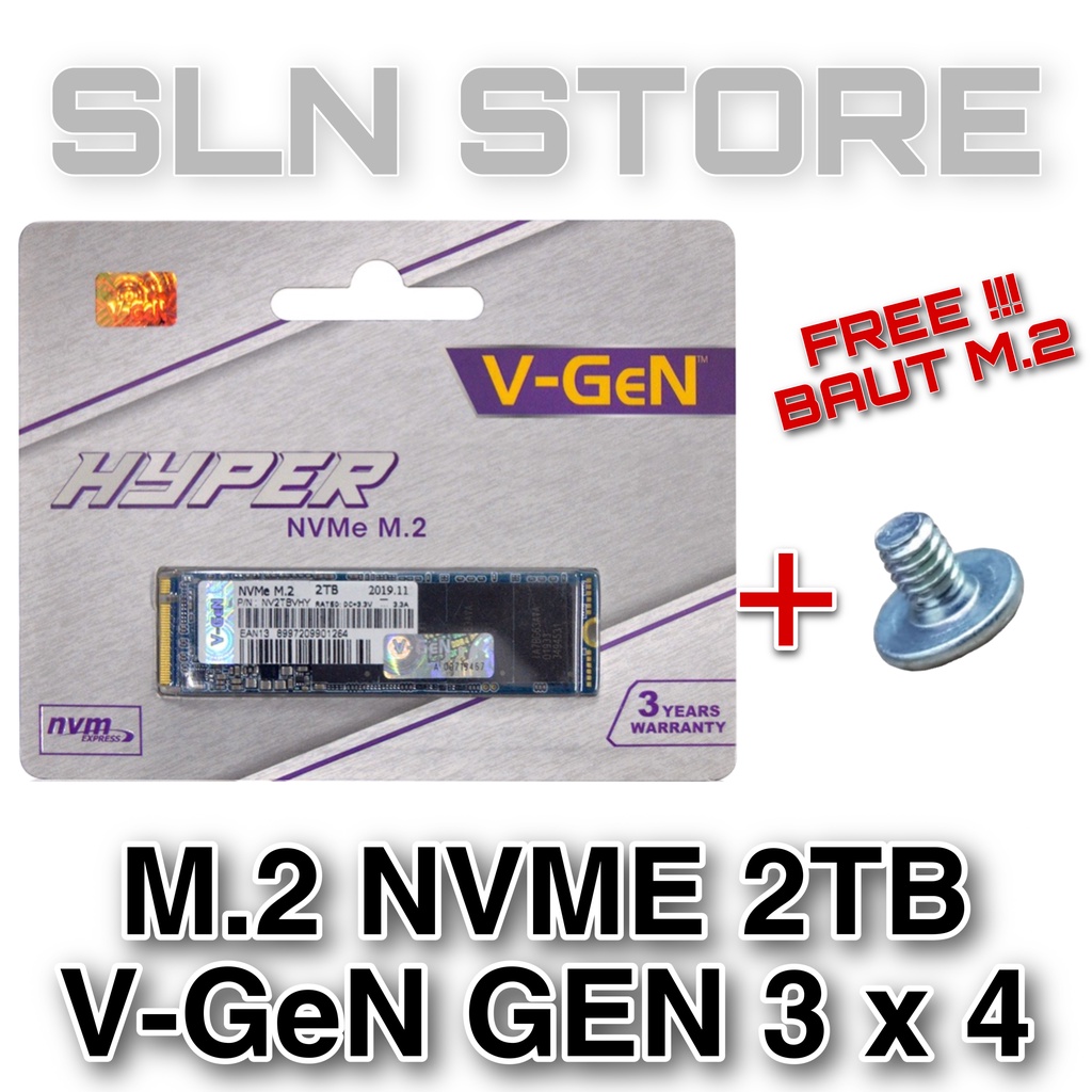 SSD M2 2TB NVME V-GeN Hyper M.2 Solid State Drive 2280 Vgen 2 TB