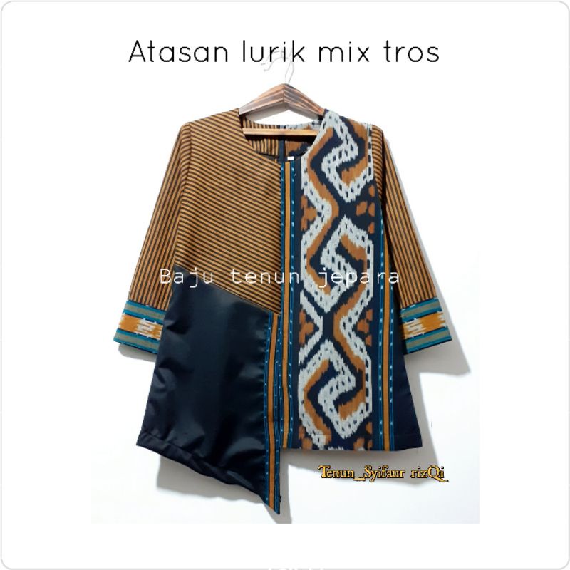 Blouse tenun lurik mixtros baju tenun jepara kombinsi lurik BTB41