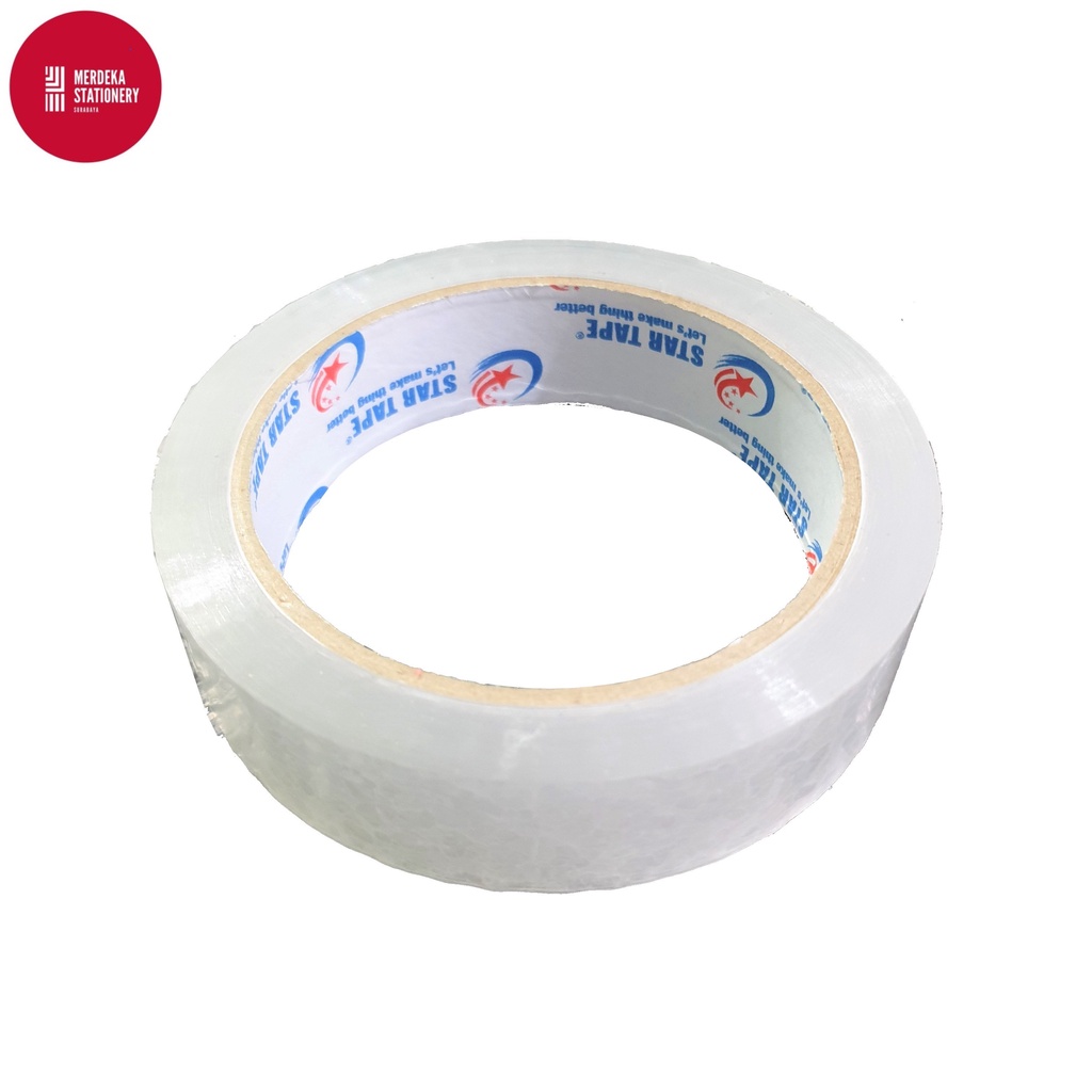 

Isolasi/Tape/Solatip/Selotip/Perekat/Plester STAR 1" Inch(24 mm) x 72 yard Slop