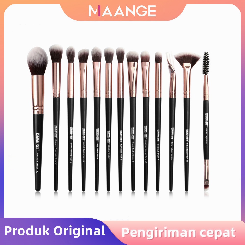 MAANGE 13Pcs Set kuas Makeup Yang Lembut  Makeup Tools Wajah Mata Brush 5818