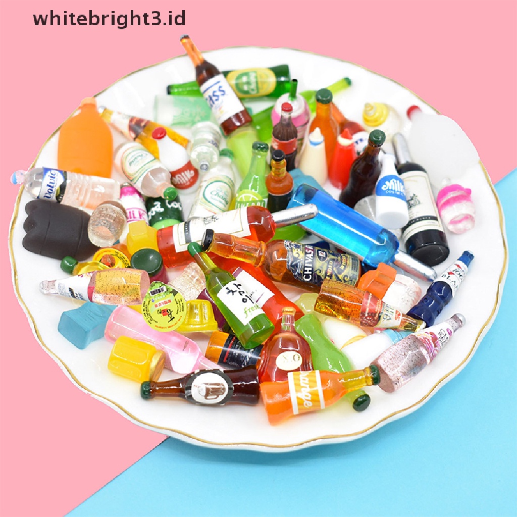 (whitebright3.id) 10 / 20PCS Miniatur Botol Coke / wine Untuk Aksesoris Rumah Boneka