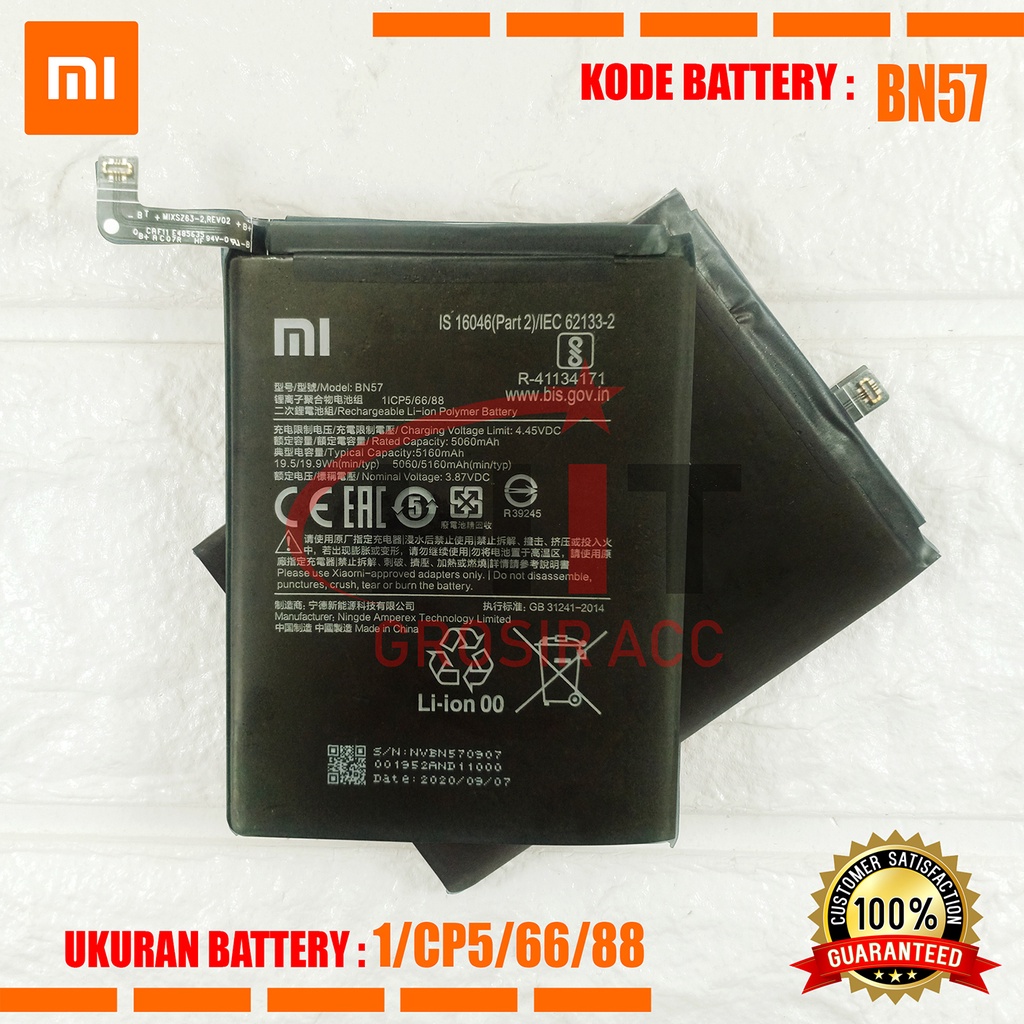 Baterai Battery Xiaomi BN57 FOR POCOPHONE POCO X3 NFC / X3 PRO