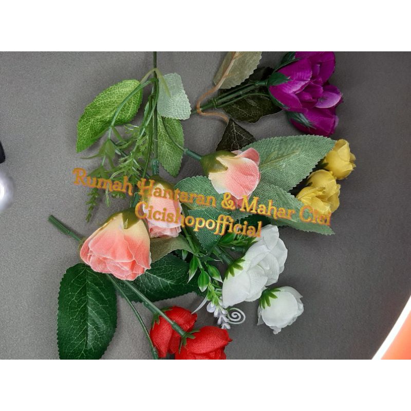 3pc bunga mawar plastik/bunga mawar/mawar plastik/mawar palsu