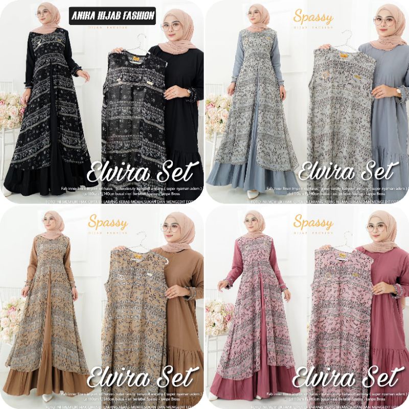 ELVIRA SET MAXY ORIGINAL SPASSY. GAMIS DRESS MAXY BUSUI TERBARU. DRESS MAXY LINEN PREMIUM PRODUK