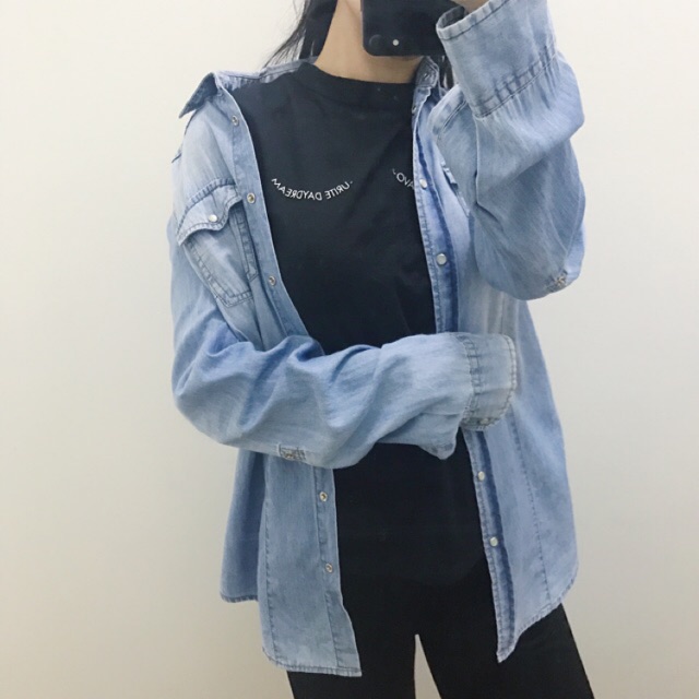 Guess Denim Shirt Jeans Jacket Biru