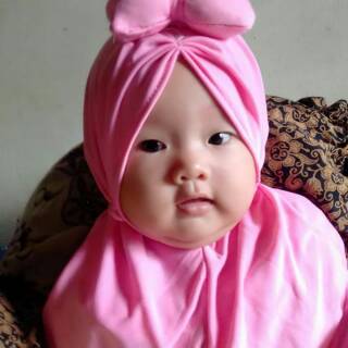  Jilbab  anak bayi minie mouse pita depan  imut dan cantik 