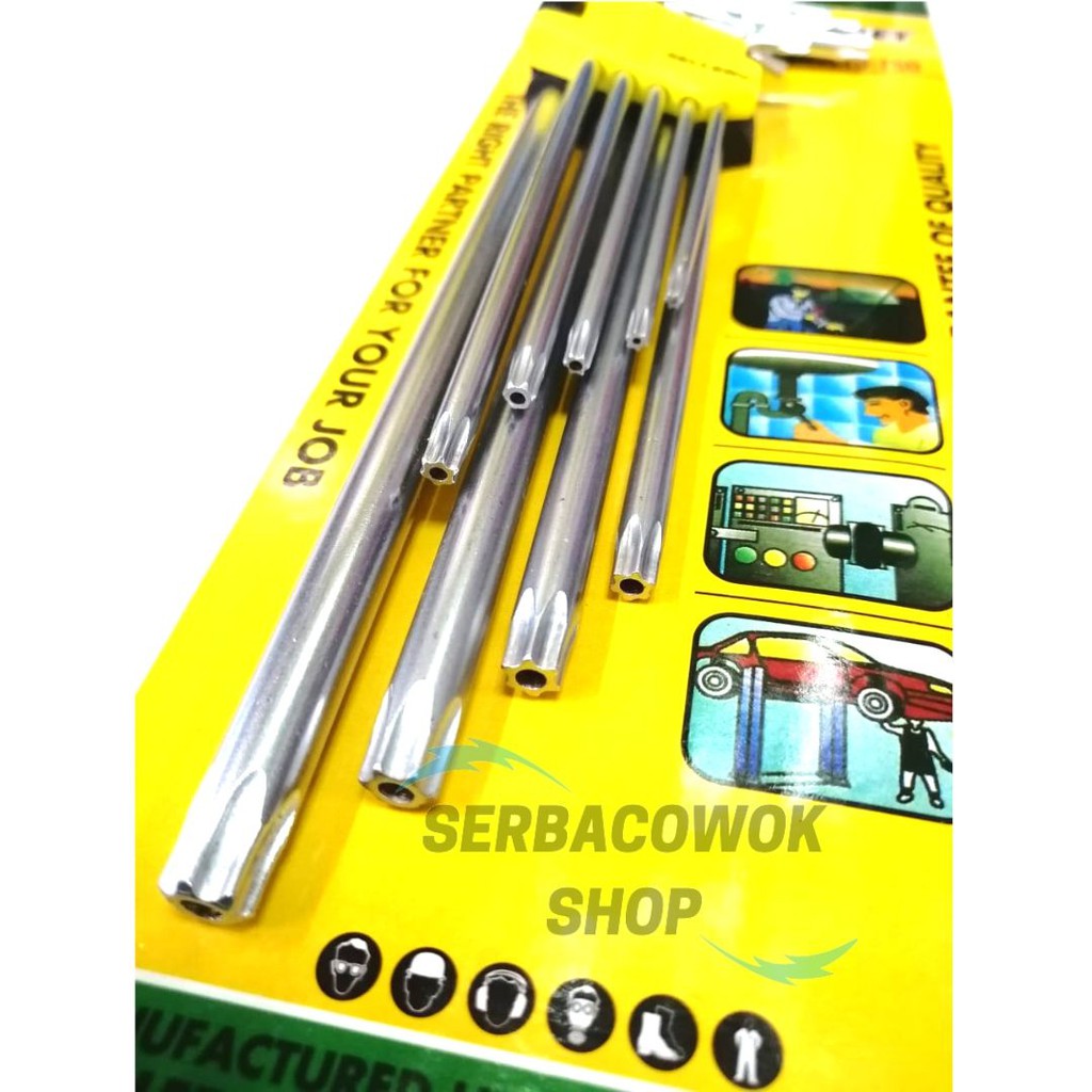 Promo Kunci L 9 Pcs Kunci Bintang Extra Long Torch Wrench Set T10 - T50 Sellery Termurah Berkualitas