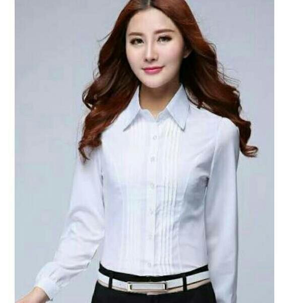 ☈ kemeja putih wanita kemeja kantoran /hem putih wanita ✻