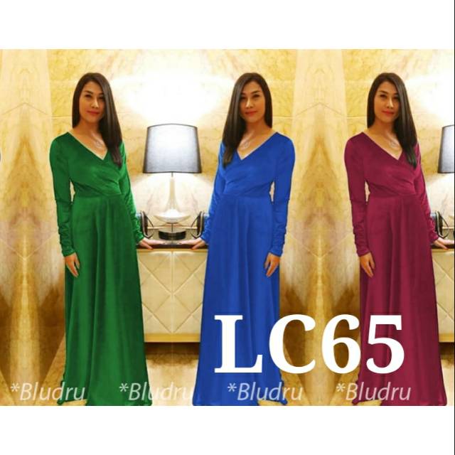 Dress Bludru LC65 Gaun panjang Gamis Beludru dress bludru 65