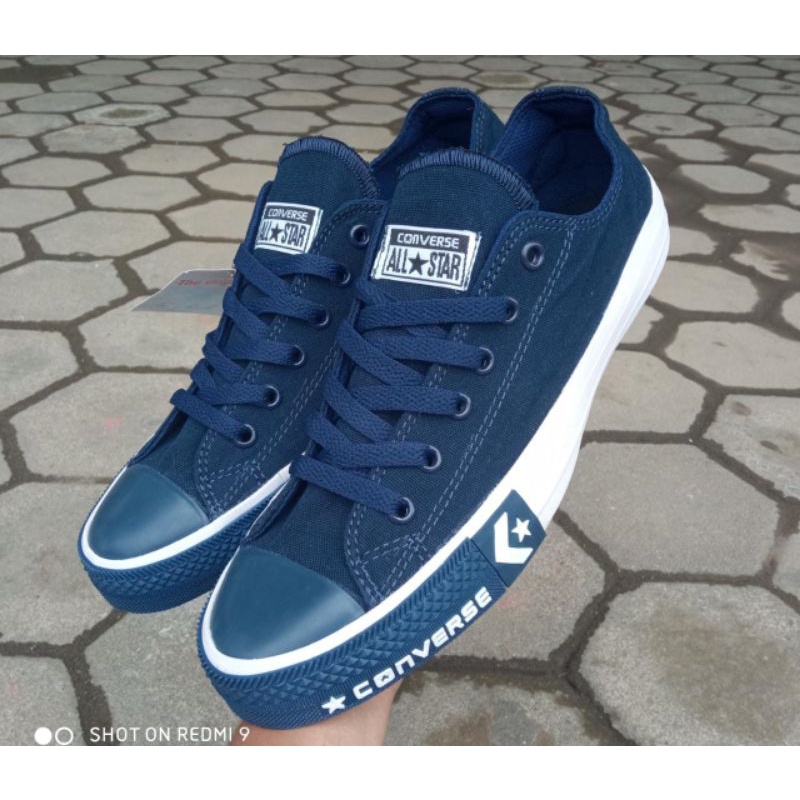 Sepatu Sneakers Terbaru Converse  Chuck Taylor ll low pendek army black ox white-3