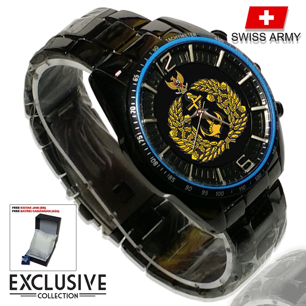 (Istimewa Bossque) Jam TNI - AL Rantai Sport (Elegan)