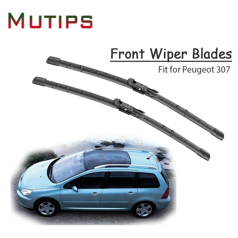 1 Set Karet Wiper Depan Mobil Untuk Peugeot 307 2008 2007 2006-2000