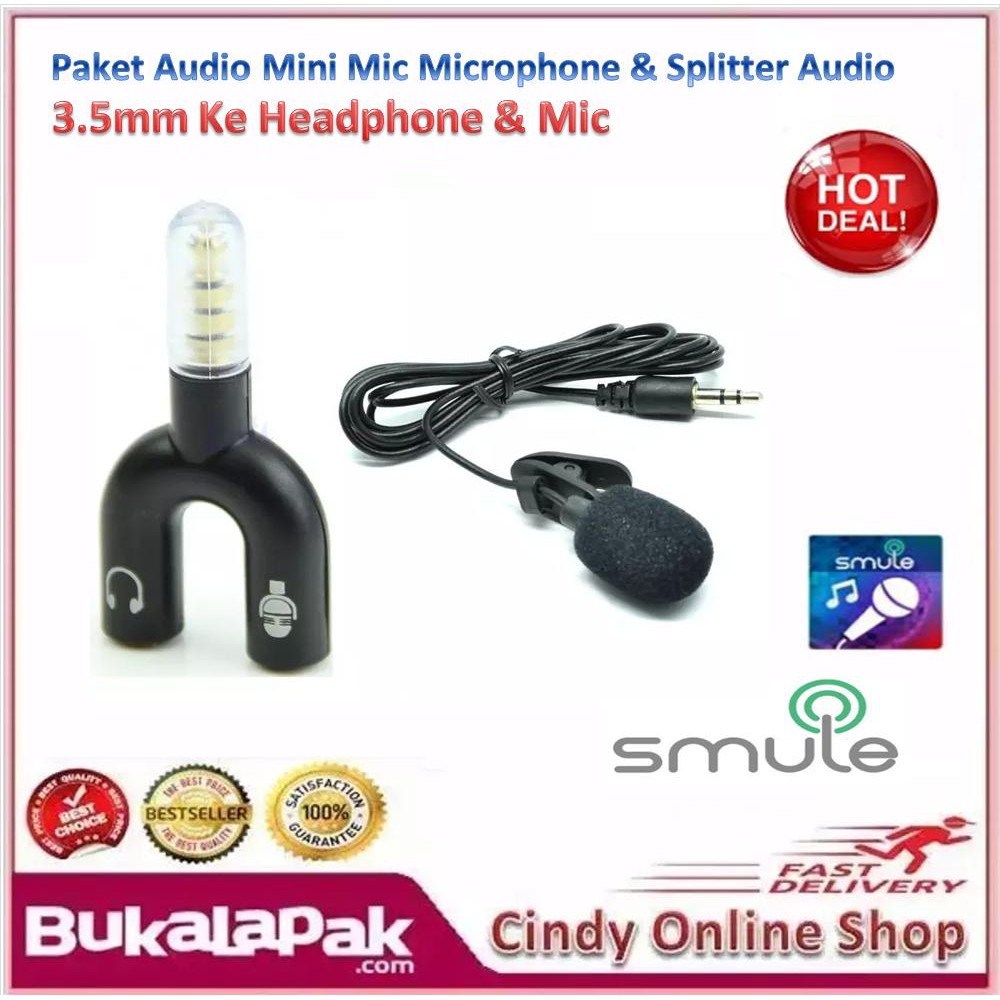 Paket Youtuber Vlog Vlogger Smule Rekaman Mic Clip on Audio Splitter