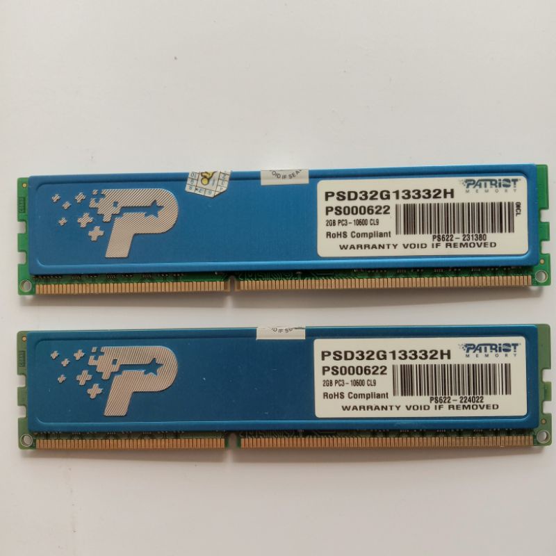 RAM Patriot Memory 4GB (2x2GB) PC3 DDR3 - 10600 CL9 PSD32G13332H