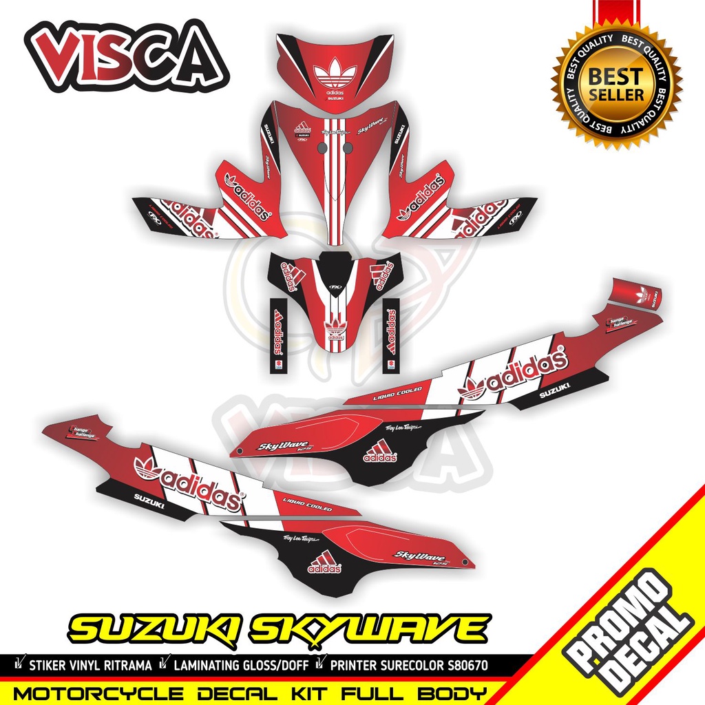 Decal Skywave 125 Full Body Stiker Skywave 125 Full Body Striping Skywave 125 Adidas