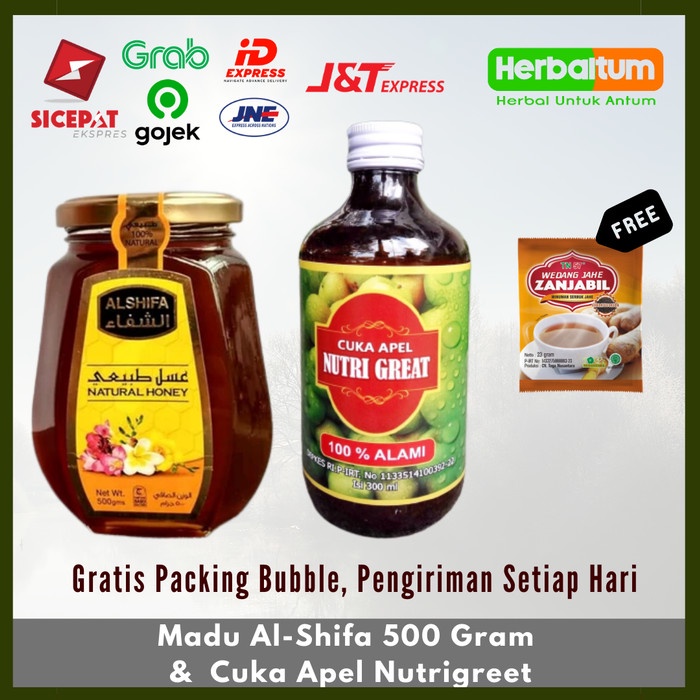

Jual Cuka Apel Malang - Apple Cider Vinegar 300Ml + Madu Al Shifa 500Gr - Madu Dan Cuka