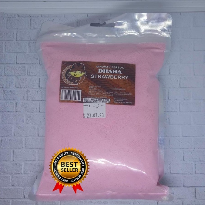 

Bubuk minuman Rasa Strawberry DHAHA 500 gr / DHAHA Powder drink/ bubuk minuman rasa 500 gr