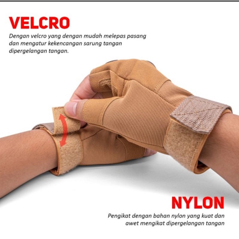 BEST SELLER Sarung Tangan Sepeda Motor Military Tactical Half Glove