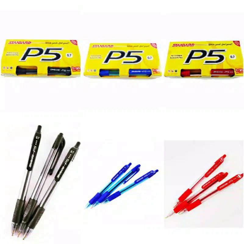 

STANDARD PEN P5 0.7 isi 12 bolpen / pulpen / bolpoin / ballpoint / pena / bolpoint