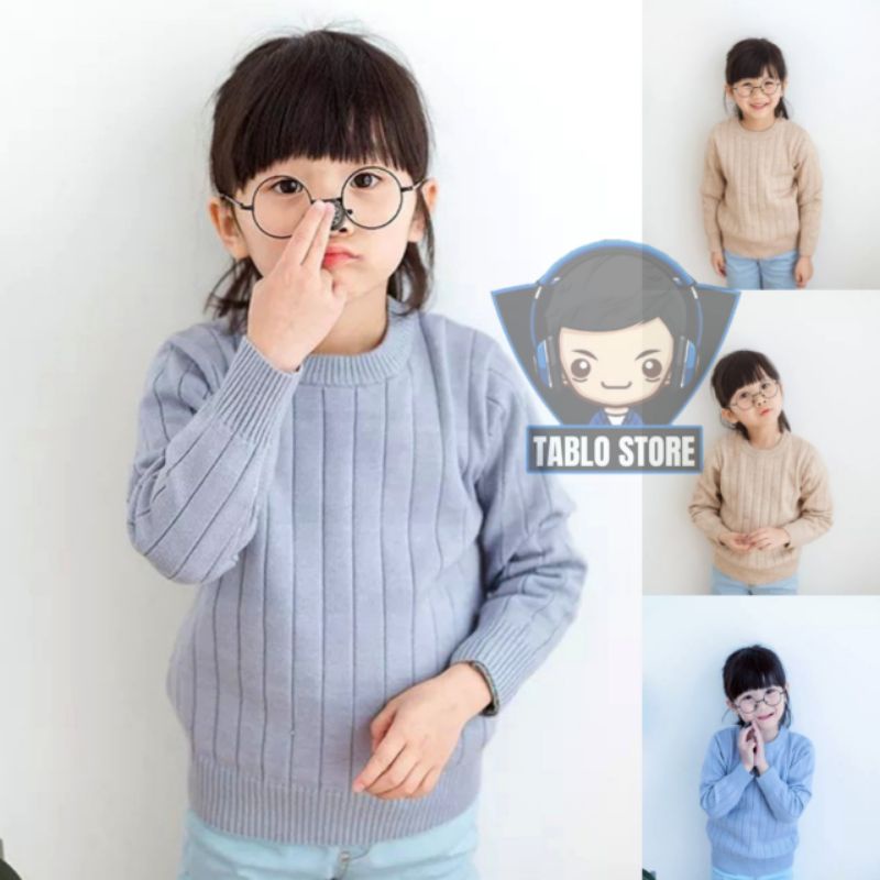 Sweater CHIKA Kasual 4 - 6 Tahun Baju Rajut Anak Switer Cika Outer Unisex Cewek - Cowok