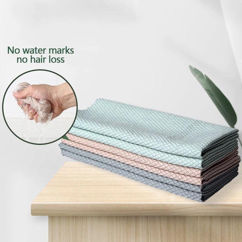 [3 PCS] Kain Microfiber Tebal Lap Dapur Besar Cleaning Cloth Pembersih meja makan Lap tangan Handuk Tangan Hand Towel