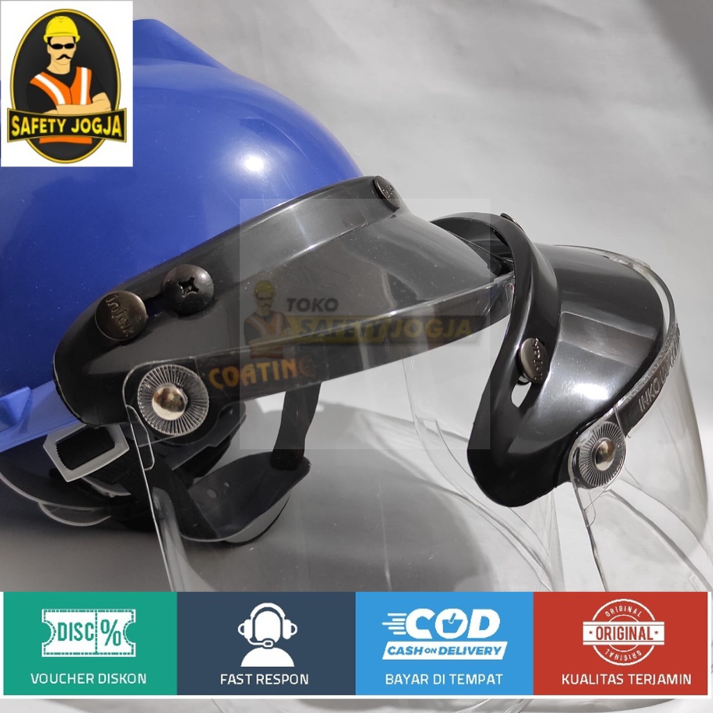 KACA FACEHIELD COATING INJAK CLEAR UNTUK HELM FACESHIELD PROYEK