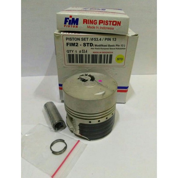 termurah piston seher kit set fim mentah dome 53.4 54 54.5 mm pen 13 jupiter z vega z r beat blade