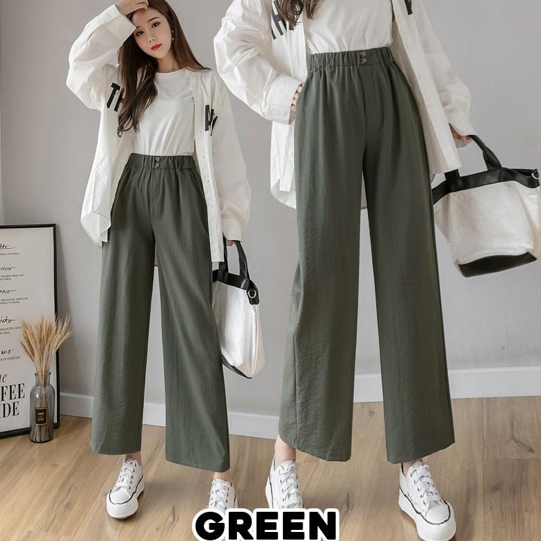 [KODE E6EKW] KARAKOREA 624 B Linen Highwaist Kulot/Kulot Linen Premium/Celana Kain/Celana Kerja/Cull
