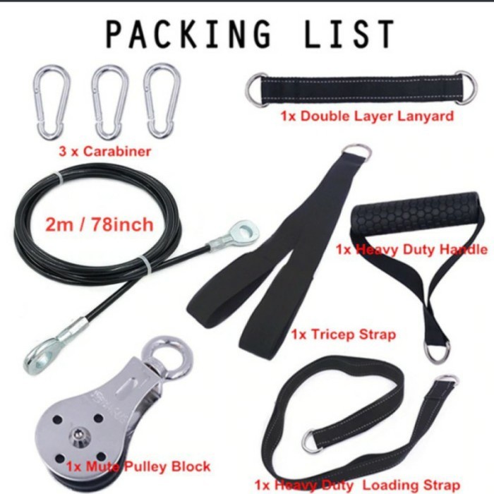 barokah gamis Simple pulley lat pull down support cable crossover katrol fitness