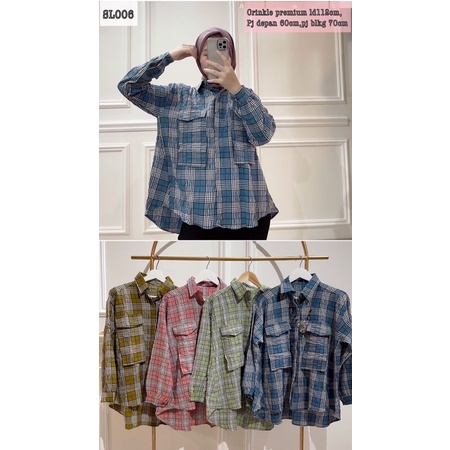 TOP WANITA //  KEMEJA CRINKLE COTTON IMPORT // ATASAN OVERSIZE