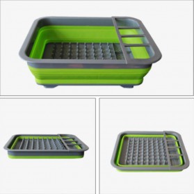 Rak Pengering Dapur Piring Gelas Foldable Collapsible Drainer - QW-822 - Gray