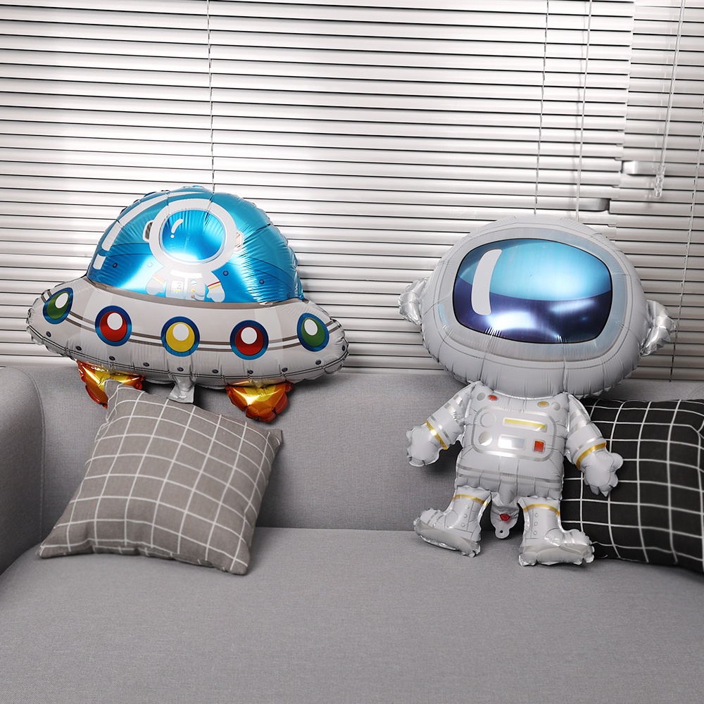 Balon Foil Mylar Bentuk Ufo Astronot Luar Angkasa 3d