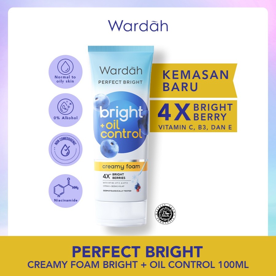 [BESAR] WARDAH PERFECT BRIGHT + OIL CONTROL CREAMY FOAM - 100ml