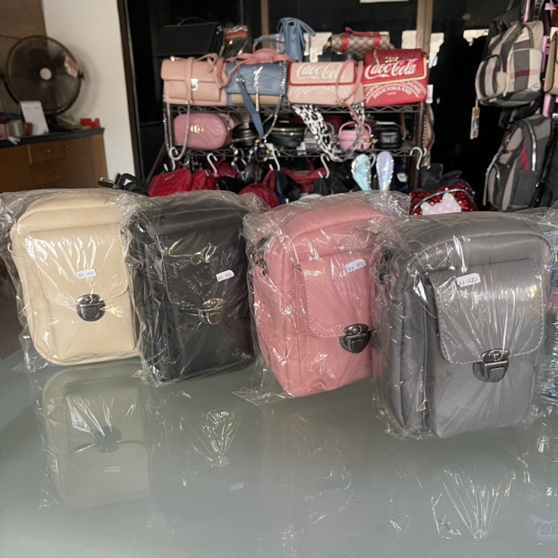 Tas Selempang Wanita Import Bahan Kulit Sintetis Tanggulangin Mini Bag Slingbag Clip Pouch Hp