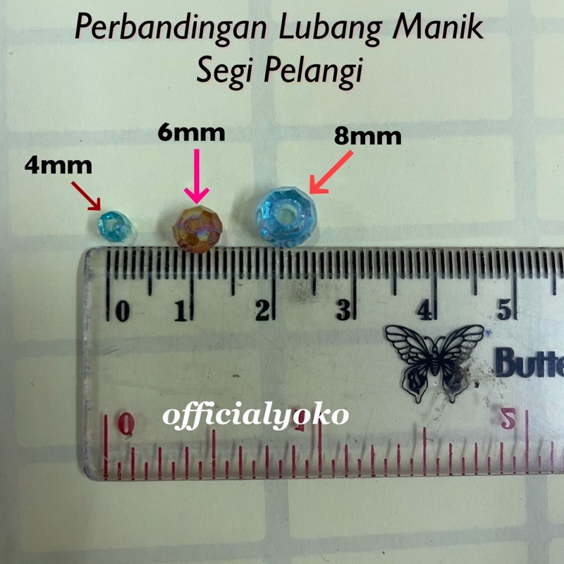 6mm MUTE MONTE MOTE MANIK BEAD SEGI PELANGI 6mm (30gram)