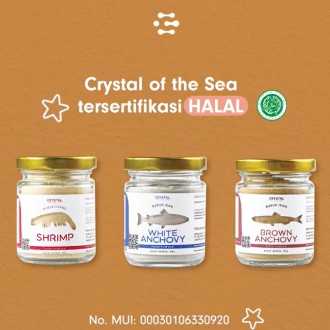 Crystal Of The Sea White Anchovy / Brown Anchovy / Shrimp Powder 20gr - Bubuk Ikan Teri / Udang Alami MPASI Bayi 20 gr
