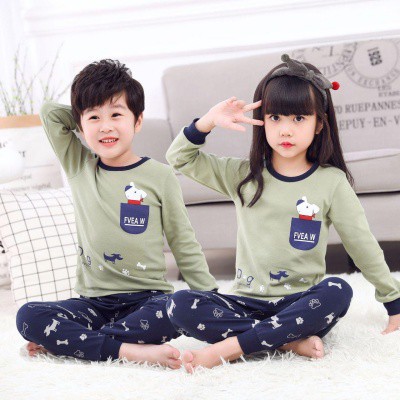 PIYAMA BAJU  TIDUR ANAK  COWOK  GREEN DOG PYJAMAS IMPORT 