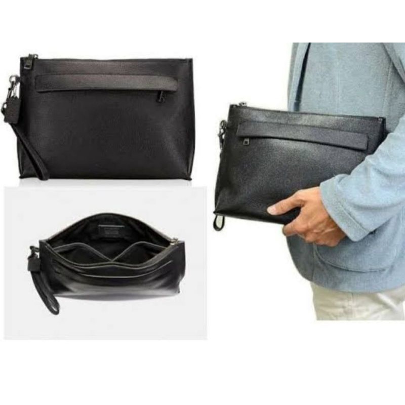 Coach F26814 Coach pouch carryall leather black