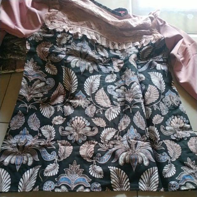 Tey-17 Batik Wanita Asj Sa Hrb026 Kenongo Kemeja Tosca Pendek
