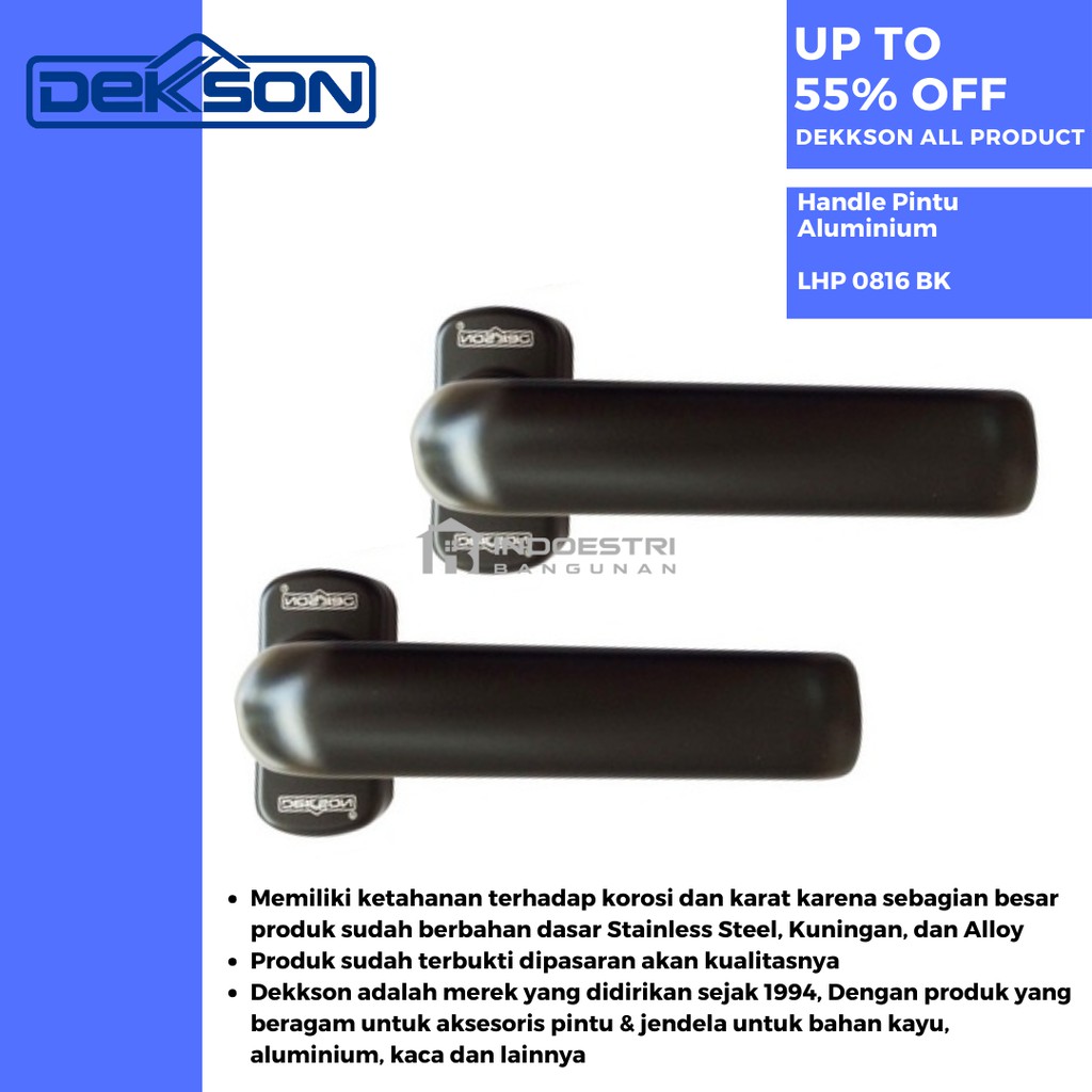 Jual Handle Pintu Aluminium Dekkson LHR 0816 BK Indonesia