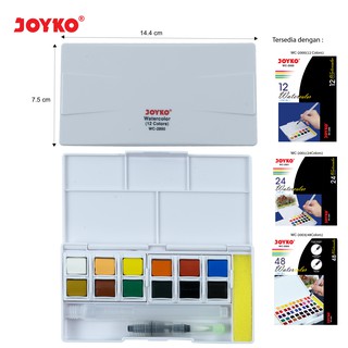 Watercolor Cat Air Joyko WC-2000 12 Colors Warna | Shopee Indonesia