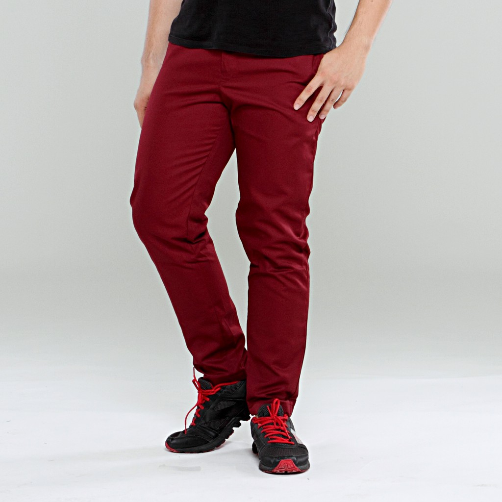 Celana Panjang Pria Skinny Chino Pants Celana Bahan Pria Chino Slim Fit Stretch Melar Celana Big Siz
