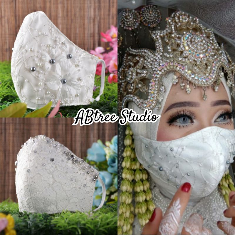 masker Single akad nikah ijab pesta wedding resepsi pengantin hijab bnyak varian &amp; bs request warna