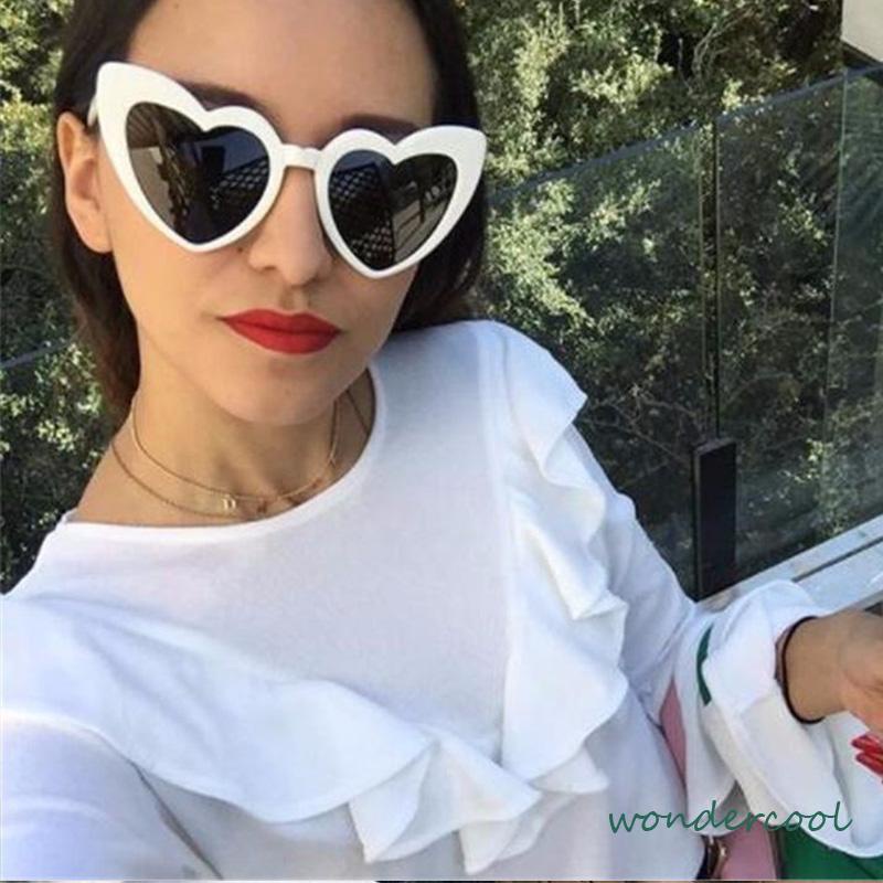 Fashion Wanita Wajah Besar Retro Cinta Kacamata Musim Panas Perjalanan Pose Kerai Sunglasses-Won