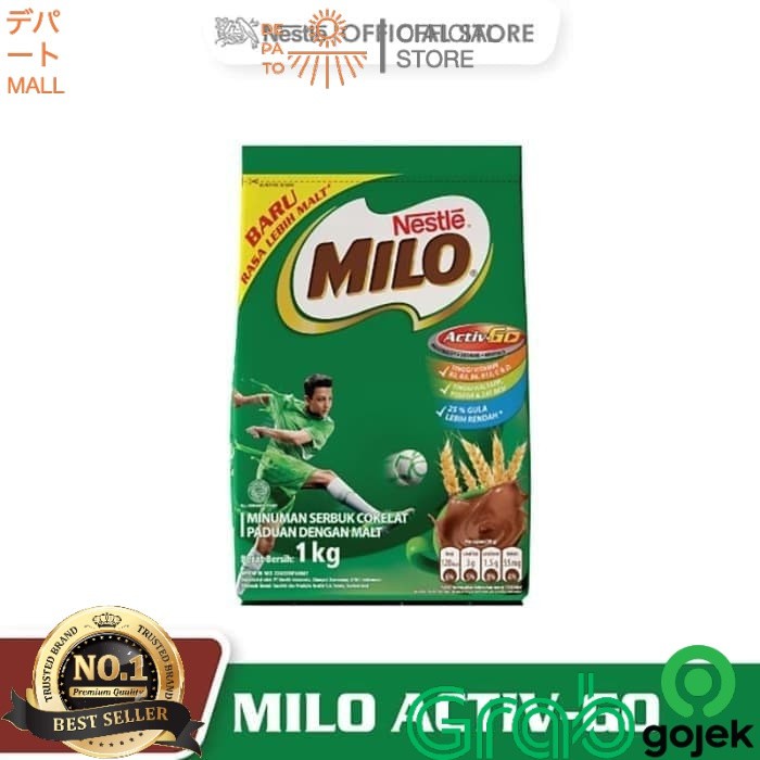 NESTLE MILO Activ-Go Coklat Pouch 1 Kg 1000gram 1000 gram chocolate powder drink