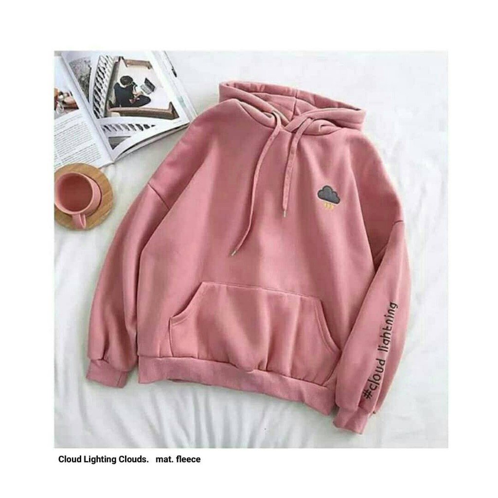 HOODIE CLOUD LIGHTING HOODIE WANITA LUCU / HOODIE WANITA TEBAL