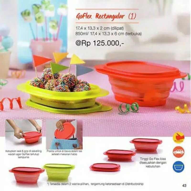 Go flex round tupperware / mangkuk lipat tupperware elastis