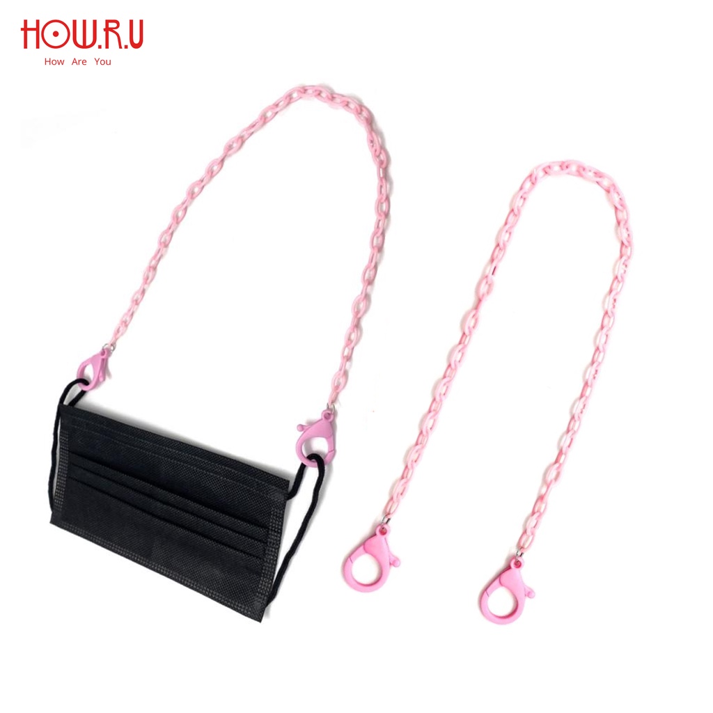 HOW.R.U | Strap Masker / Tali Lanyard / Kalung Masker / Tali Tas Rantai Akrilik Murah Lucu Warna-Warni 55cm